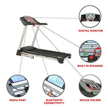 Load image into Gallery viewer, Sunny Health & Fitness SF-T7515 Smart Treadmill with Auto Incline, Speakers, Bluetooth, LCD and Pulse Monitor, Phone Function, 250 LB Max Weight