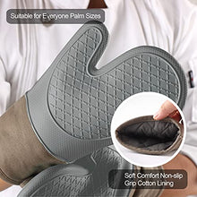 Load image into Gallery viewer, Domonic Home Oven Mitts and Pot Holders Sets, Silicone Oven Mitts Heat Resistant 600F, Soft Lining Good Grip Oven Mitts Sets, Oven Gloves and Silicone Trivet 4-Piece Set,Grey-A