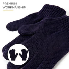 Load image into Gallery viewer, accsa Toddler Kids Boy Knit Winter Beanie Hat & Glove Set Dino Monster Crocodile (Navy, 6-9 Years)