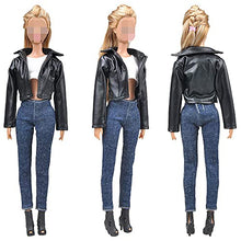 Load image into Gallery viewer, E-TING Leather Coat Suit Cool Wild Motorcycle Style Couple Clothes for Dolls (Girl)