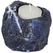 Load image into Gallery viewer, mookaitedecor Natural Sodalite Crystal Tea Light Candle Holder/Air Plant Holder Home Decor