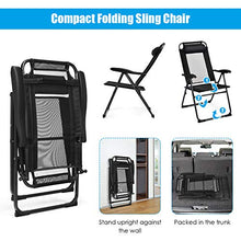 Load image into Gallery viewer, Giantex Set of 2 Patio Dining Chairs, Folding Lounge Chairs with 7 Level Adjustable Backrest, 300 Lbs Capacity, Outdoor Portable Chairs with Metal Frame
