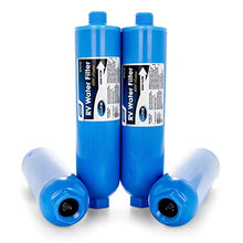 Load image into Gallery viewer, Camco 40042 TastePURE Inline RV Water Filter – Greatly Reduces Bad Taste, Odors, Chlorine and Sediment in Drinking Water – 4-Pack , blue