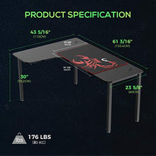 Load image into Gallery viewer, EUREKA ERGONOMIC 60 inch L Shaped Gaming Computer Desk, Multi-Functional Study Writing Corner Desk for Pc Gaming Home Office Laptop Computer Table, Black