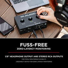 Load image into Gallery viewer, M-Audio M-Track Solo – USB Audio Interface for Recording, Streaming and Podcasting with XLR, Line and DI Inputs, Plus a Software Suite Included
