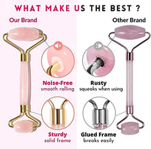 Load image into Gallery viewer, Original Jade Roller & Gua Sha Facial Tools, Jade Roller for Face - Face Roller, Natural Rose Quartz Roller - Face Massager, Facial Roller for Skin Care, Body, Eyes, Neck - Tones, Firms, Depuff