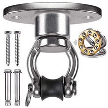 Load image into Gallery viewer, BeneLabel Permanent Antirust Stainless Steel Heavy Duty Swing Hanger 1200LB Capacity, Bearing Swing Hook 360° Rotation, 2 Wood Screws, 2 Expansion Bolts, Yoga Hammock Chair Sandbag, Swing Set