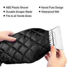 Load image into Gallery viewer, MATCC Ice Scraper Mitt 2 Pack Windshield Snow Scrapers with Waterproof Snow Remover Glove Lined of Thick Fleece Black