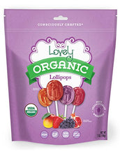 Load image into Gallery viewer, ORGANIC Lollipops - Lovely Co. 7oz Bag (40 count) - Strawberry, Pomegranate, Mango & Grape Flavors | NO HFCS, GLUTEN or Fake Ingredients, 100% VEGAN & Kosher!