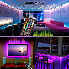 Load image into Gallery viewer, LED Strip Lights Sync to Music, Kousee 16.4ft Flexible 5m Self-Adhesive RGB Light Strips Remote Color Change 150LEDs 5050 Tape Lights Neon Ribbon Room Mood Lighting 12V for Bedroom