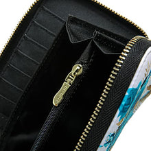 Load image into Gallery viewer, LOVESHE Women's Wallet RFID Blocking Bohemian style Credit Card Zip Around Phone Clutch Large Travel Purse Wristlet Clutch Wallet Zipper Wallet For Women(CambridgeBlue-Flower)
