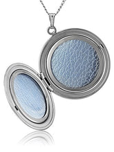Load image into Gallery viewer, Amazon Collection Sterling Silver Round Embossed Antique Finish Locket Necklace, 20"