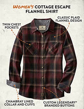 Load image into Gallery viewer, Legendary Whitetails Women's Standard Cottage Escape Flannel Shirt, Forest Plaid, Large