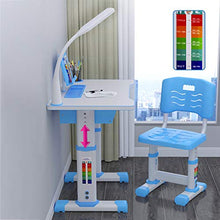 Load image into Gallery viewer, Boliaman Kids Desk and Chair Set, Adjustable Height Children Study Table and Chair, with LED Light Writing Desk Combined, Kids Home School Use Anti-Reflective with Reading Board Pull-Out Drawer