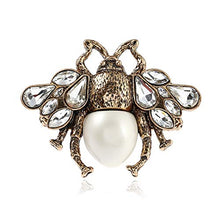 Load image into Gallery viewer, AILUOR Fashion Enamel Bumblebee Bee Rings, Vintage Alloy Pearl Crystal Rhinestone Natural Insect Bee Animal Rings Jewelry Women Girl (White)