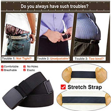 Load image into Gallery viewer, Hoanan 2-Pack Elastic Stretch Belt, Men’s Plus Size No Metal Nylon Tactical Hiking Belt(black/brown-up to 42")