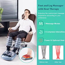 Load image into Gallery viewer, Shiatsu Foot Massager with Deep Kneading, Foot and Calf Massager with Heat, Air Leg Compression Massager for Circulation, Relieve Plantar Fasciitis,3 Modes 3 Intensities, Up to Size 14 (Dark Gray)
