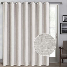 Load image into Gallery viewer, Rose Home Fashion Patio Door Curtains, 100% Blackout Curtains, Linen Textured Thermal Insulated Sliding Door Curtains, Grommet Sliding Glass Door Curtains-1 Panel (100x108 Beige)