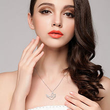 Load image into Gallery viewer, S925 Sterling Silver Jewelry Doves Birds with Olive Leaves Peace Symbol Animal Pendant Necklace 18 inches