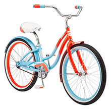 Load image into Gallery viewer, Kulana Lakona Shore Youth Beach Cruiser Bike, 24-Inch Wheels, Single Speed, Blue/Coral (R1751AZ)