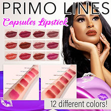 Load image into Gallery viewer, Primo Lines 12 Pill Lipstick with 1 Cute Mini Red Leather Bag Key-chain Pouch - Mini Lipstick Velvet Matte, Smooth and Moisturizing Pill Lipsticks, Long-Lasting, Portable and Charming Look All Day Long