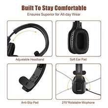 Load image into Gallery viewer, COMEXION Trucker Bluetooth Headset V5.0, Wireless Headset with Noise Canceling&Mute Microphone for Cell Phones, On Ear Bluetooth Headphone with Wireless&Wired Mode for Trucker, Home Office, Skype