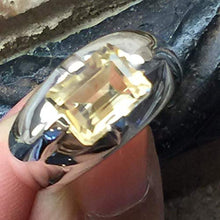 Load image into Gallery viewer, Natural 2ct Golden Citrine 925 Solid Sterling Silver Unisex Ring Size 6, 7, 8, 9