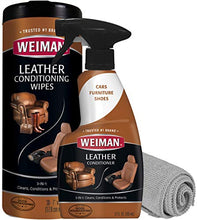 Load image into Gallery viewer, Weiman Leather Cleaner & Conditioner Care Kit | Non-Toxic Restores Leather Surfaces | Ultra Violet Protectants Help Prevent Cracking or Fading of Leather Furniture, Car Seats, Shoes