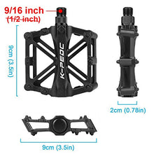 Load image into Gallery viewer, GPMTER Bike Pedals 9/16 for MTB, Mountain Road Bicycle Flat Pedal, with 16 Anti-Skid Pins -Universal Lightweight Aluminum Alloy Platform Pedal for Travel Cycle-Cross Bikes etc