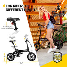 Load image into Gallery viewer, SWAGTRON SWAGCYCLE EB5 Plus Folding Electric Bike with Removable Battery | City eBike with Pedals & Swappable 36V Battery | 14” Wheels, 250W Motor, Built-in Carry Handle (White)