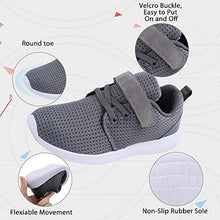 Load image into Gallery viewer, TOEDNNQI Boys Girls Sneakers Kids Lightweight Breathable Strap Athletic Running Shoes for Little Kids/Toddler Grey US Size 12