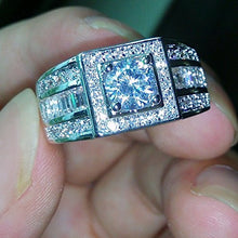 Load image into Gallery viewer, LALISA New Wedding Rings for Men White Topaz Gold Filled Band Jewelry Gift Size 8-11 (9)