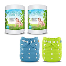 Load image into Gallery viewer, MBX Baby Cloth Diaper Liners Bamboo - 4 Pack Fragrance Free Cloth Diaper Liners and Cloth Diaper Nappy