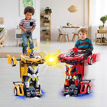 Load image into Gallery viewer, AMENON Remote Control Transform Car Robot Toy with Lights Deformation RC Car 2.4Ghz 1:18 Rechargeable 360°Rotating Stunt Race Car Toys for Kids Boys Girls Age 8 9 10 11 Year Old Easter Toy Gifts