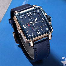 Load image into Gallery viewer, MEGIR Luminous Men's Chronograph Wrist Watches with Leather Strap Fashion Analog Business Military Quartz Watch for Men