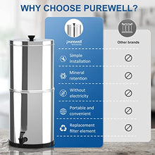 Load image into Gallery viewer, Purewell Gravity-Fed Water Filter, High Capacity 2.9 Gallon with 2 Purification Elements for Home and Travel
