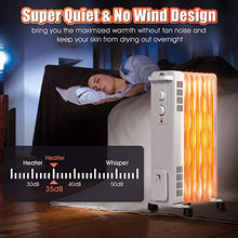 Load image into Gallery viewer, PETSITE Oil Filled Radiator Heater, 1500W Portable Space Heater with 3 Heating Modes & Adjustable Thermostat, Tip-Over & Overheat Protection, Electric Quiet Heater w/ Wheels for Home Office Indoor Use