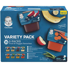 Load image into Gallery viewer, Gerber Baby Foods 2nd Foods Variety Pack, Natural for Baby, Fruit & Veggie Favorites, 8 Ounce (Pack of 32)