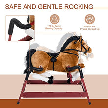 Load image into Gallery viewer, Qaba Durable Kids Plush Spring Style Horse Bouncing Rocker Toy with Realistic Sounds