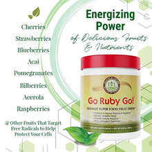 Load image into Gallery viewer, GO Ruby GO! - Nutritional Red Superfood Powder Juice, Loaded with 42 Plant-Based Antioxidants & Fruit Extracts, Effective Probiotics, Fortifying & Healthy Superior Energy, Better Immunity & Digestion