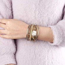Load image into Gallery viewer, GelConnie Baroque Pearl Leather Cuff Bracelet Multi Strand Wrap Bracelets Magnetic Bohemian Bracelet for Women, Wife, Sister LPB325-Beige