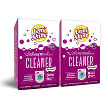 Load image into Gallery viewer, Lemi Shine Natural Washing Machine Cleaner + Wipes - 4-1.76 oz + 4 Wipes - 2 Pack Bundle - 8 Uses Total