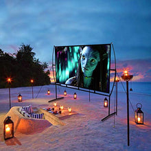 Load image into Gallery viewer, Projector Screen with Stand Foldable Portable Movie Screen 100 Inch(16:9), HD 4K Double Sided Projection Screen Indoor Outdoor Projector Movies Screen for Home Theater (100 Inch) …