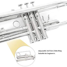 Load image into Gallery viewer, EASTROCK Bb Trumpet Standard Trumpet Set with Carrying Case,Gloves, 7C Mouthpiece and Cleaning Kit (Nickel Plated)