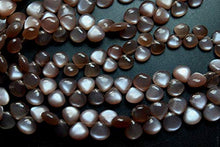 Load image into Gallery viewer, BEADS GEMSTONE 8 Inches Full Strand, Super Finest Cut, AAA Chocolate Moonstone Smooth Heart Briolettes, Size 9.5-10mm Code-HIGH-4092