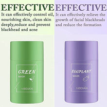 Load image into Gallery viewer, 2PCS Green Tea/Eggplant Mask,Blackhead Peel Off Mask Purifying Clay Stick Facial Mask,Face Moisturizes Oil Control,Deep Clean Pore,Improves Skin for Women Men All Skin Types