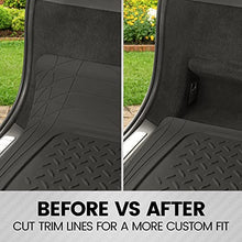 Load image into Gallery viewer, BDK-MT-785 Heavy Duty Cargo Liner Floor Mat-All Weather Trunk Protection, Trimmable to Fit & Durable HD Rubber Protection for Car SUV Sedan Auto - Black