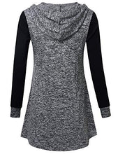 Load image into Gallery viewer, Vivilli Tunic Sweatshirts for Women to Wear with Leggings,Long Sleeve V Neck Pullovers Hooded Hoodies for Teen Girls Ladies Comfy Warm Swing Sweatshirt Pullover Tops Blouses with Pockets Multi Black S
