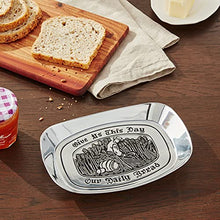 Load image into Gallery viewer, Wilton Armetale Give Us This Day Bread Serving Tray, Rectangular, #601008