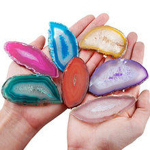 Load image into Gallery viewer, mookaitedecor Polished Agate Light Table Slices,Geode Agate Slab Cards Pack of 12